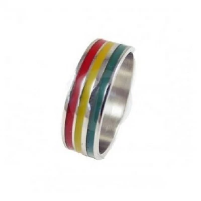OXCMOBIJOUX Bague anneau rasta bijou en acier 316L