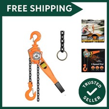 Lever Chain Hoist 750kg Capacity with 1.5m Chain and 2 Heavy Duty Hooks Manua...