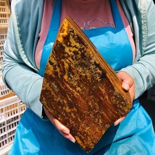 7.12LB  Natural Tiger's Eye Quartz Crystal Rough Mineral Specimen Healing