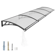 Window Awning Front Door Eaves Canopy Seamless One-piece Cover w/ Large Gutter