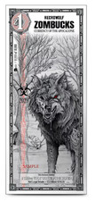ZOMBUCKS NECROWOLF - Silverback 1/1000 OZ .999 Silver Note Limited Edition INSTO