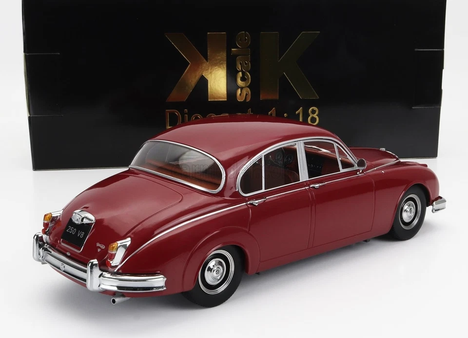 MODELLINO AUTO STATICO KK DAIMLER 250 V6 LHD 1962 ROSSO INTERNI MARRONE 1/18 - Immagine 2 di 4