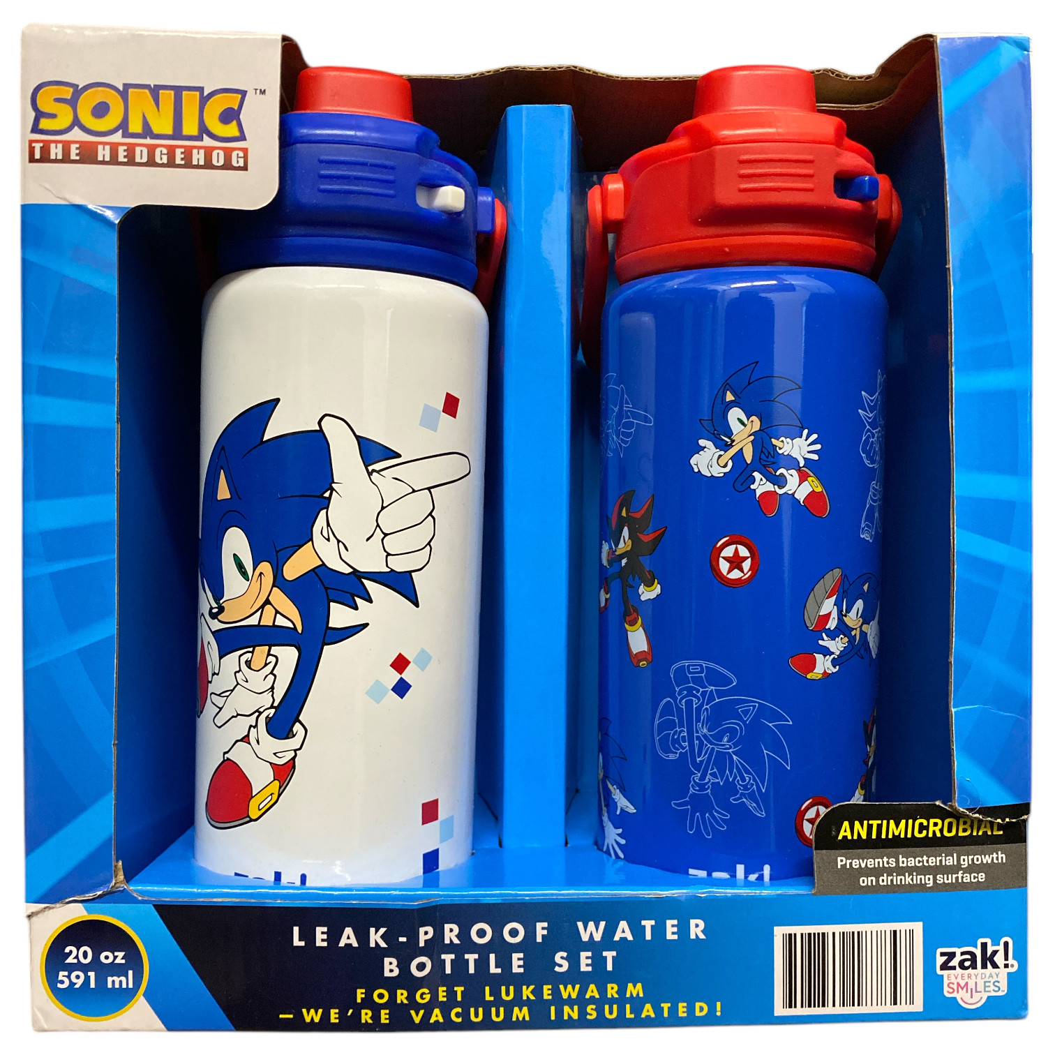 Zak Designs, 20 унций. Детская бутылочка с соломинкой-маячком с двойными стенками из нержавеющей стали,