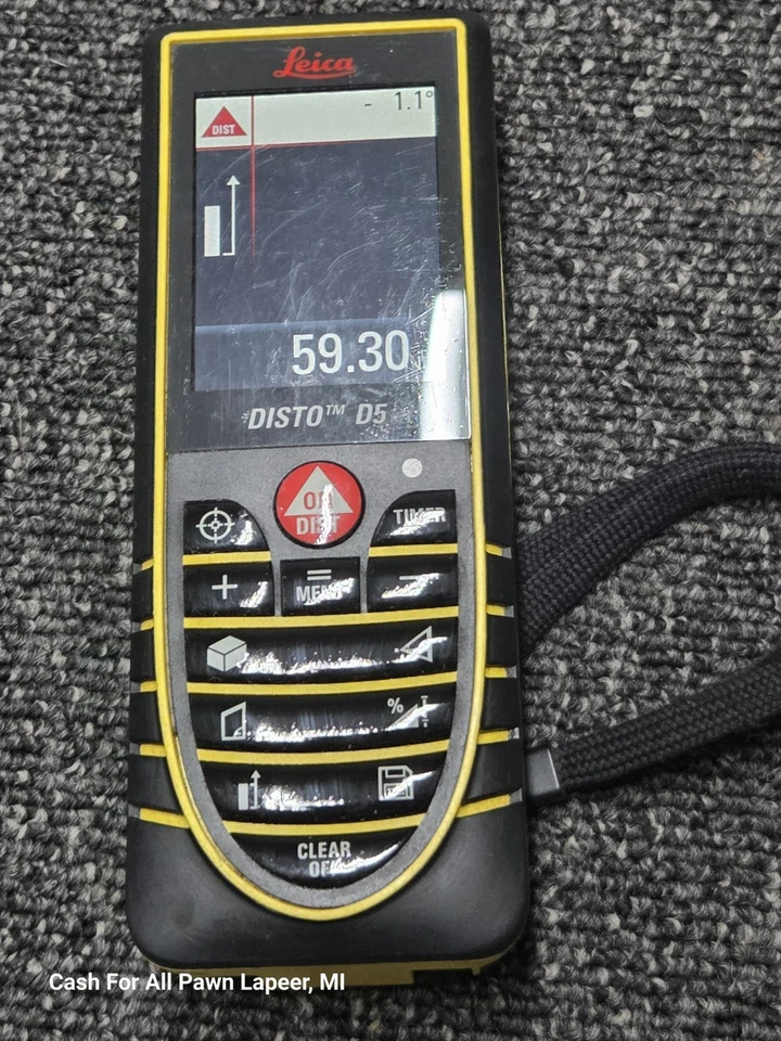 Medidor de distancia láser de precisión Leica DISTO D5 negro amarillo medida usado Foto 2 de 3