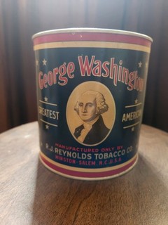 Rare 1930's Vintage George Washington Cut Plug Tin