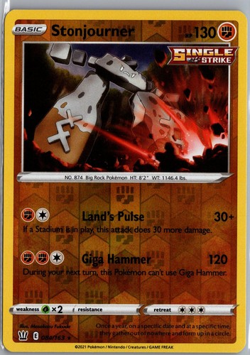 Stonjourner 084/163 Rare Battle Styles Pokemon Near Mint