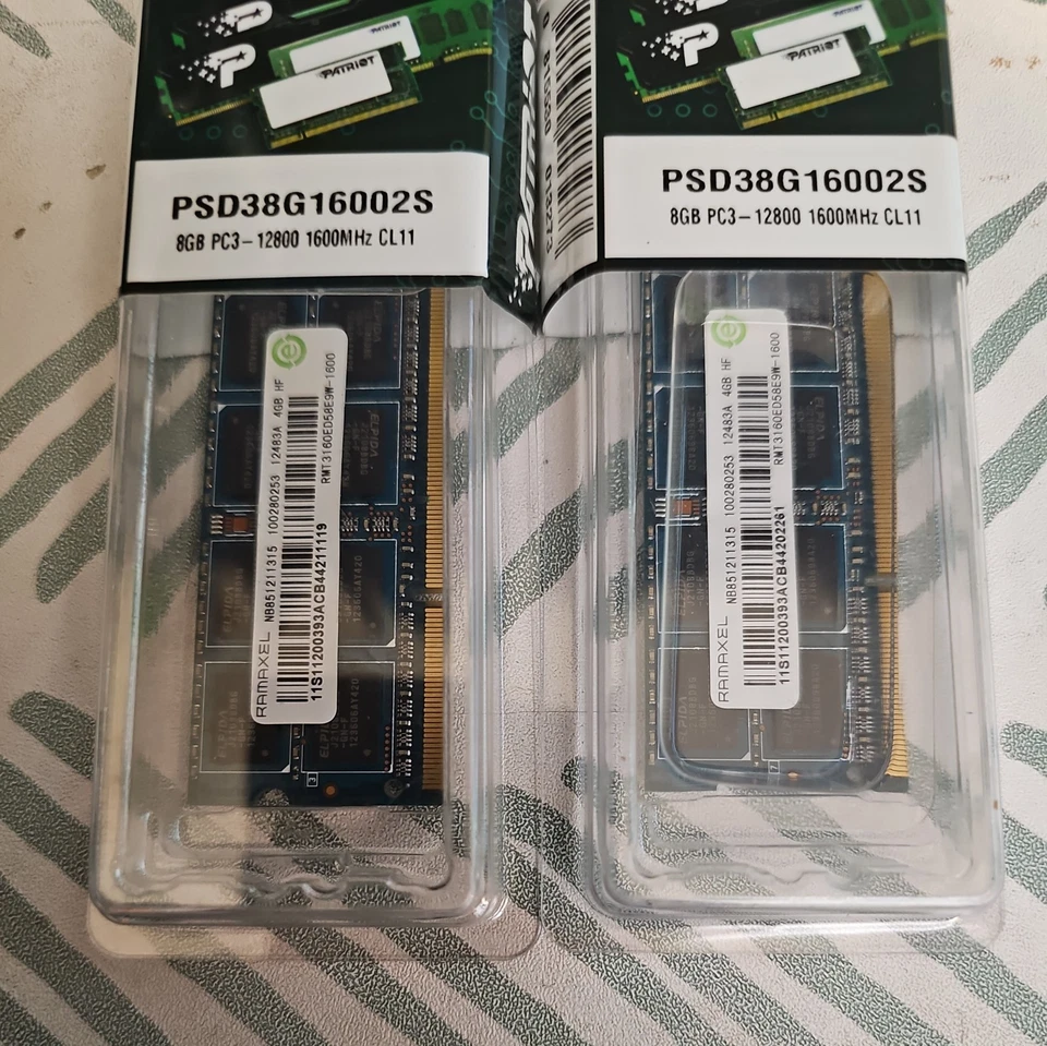 8GB DDR3L 1600MHz SO-DIMM Low Voltage Laptop RAM Patriot PC3-12800  2x 4GB - Image 2 of 4