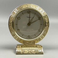Vintage Diehl Tischuhr Wecker Messing Gold Art Deco Stil 50er Jahre Mechanisch