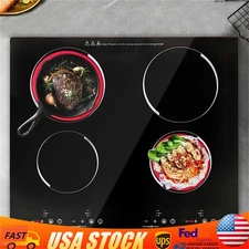 3000W 110V Cooktop 4 Burners Electric Built-in Cooktop Sensor Touch Control