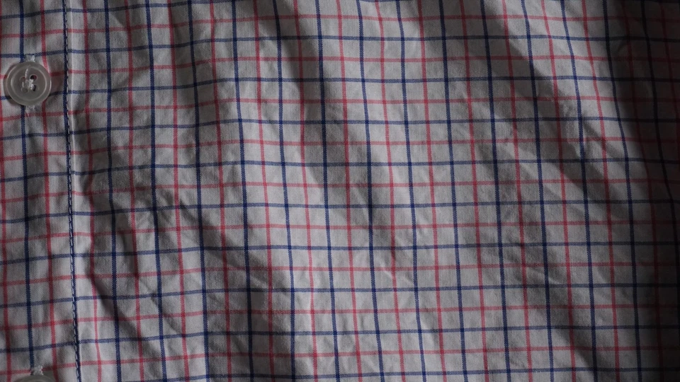 Camisa Steven Alan Para Hombre XL Blanca Azul Roja Cuadros Botones Manga Larga Foto 3 de 4
