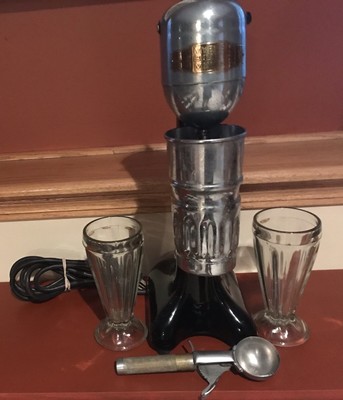 Vintage Myers Bullet Mixer Blender GOLD LABEL Black Porcelain Malt  display picture 1