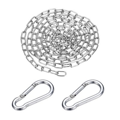 1/16'' x 6.6 ft Stainless Steel Link Chain with 2 Hook (2 m x 2 Mm)