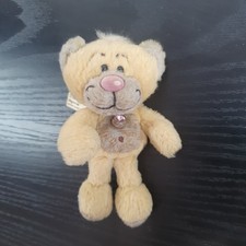 Pimboli Mini Pl&uuml;schtier 10 cm mit pinkem Stein Gl&uuml;cksstein Monat Vintage Sammler