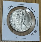 1940 - Walking Liberty Half Dollar - Unc