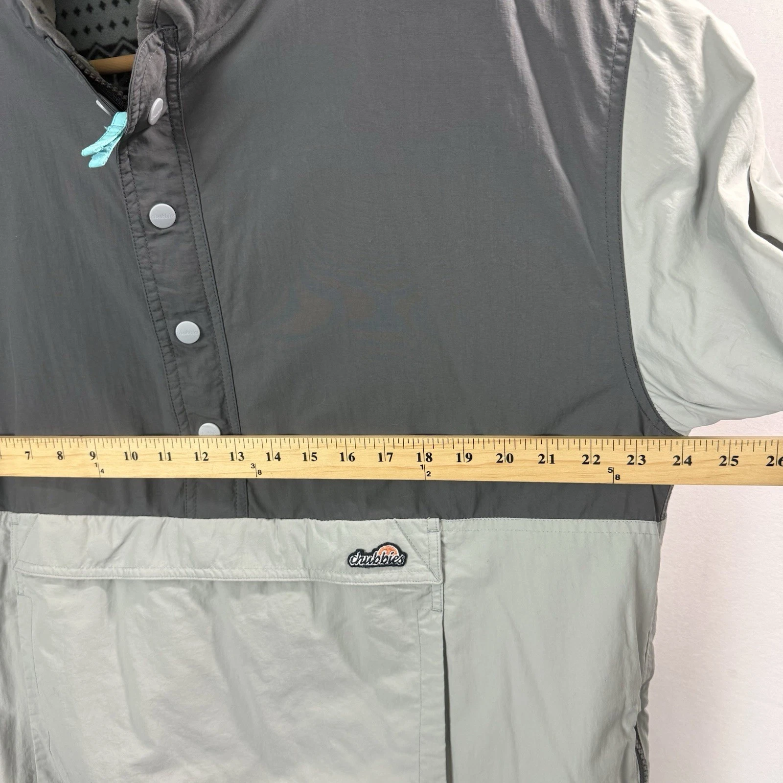 Chubbies Bear Hug Reversible 1/4 Zip Pullover Jacket Mens XL Gray Nylon Fleece - product detail image 11