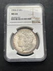 1904 O MORGAN DOLLAR NGC MS64 PRETTY COLOR!