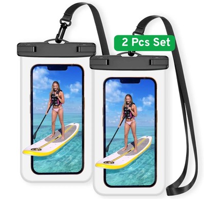 2x Wasserdichte Handy Tasche Hülle mit Schlüsselband für iPhone Samsung Schwimmen Schnorchel