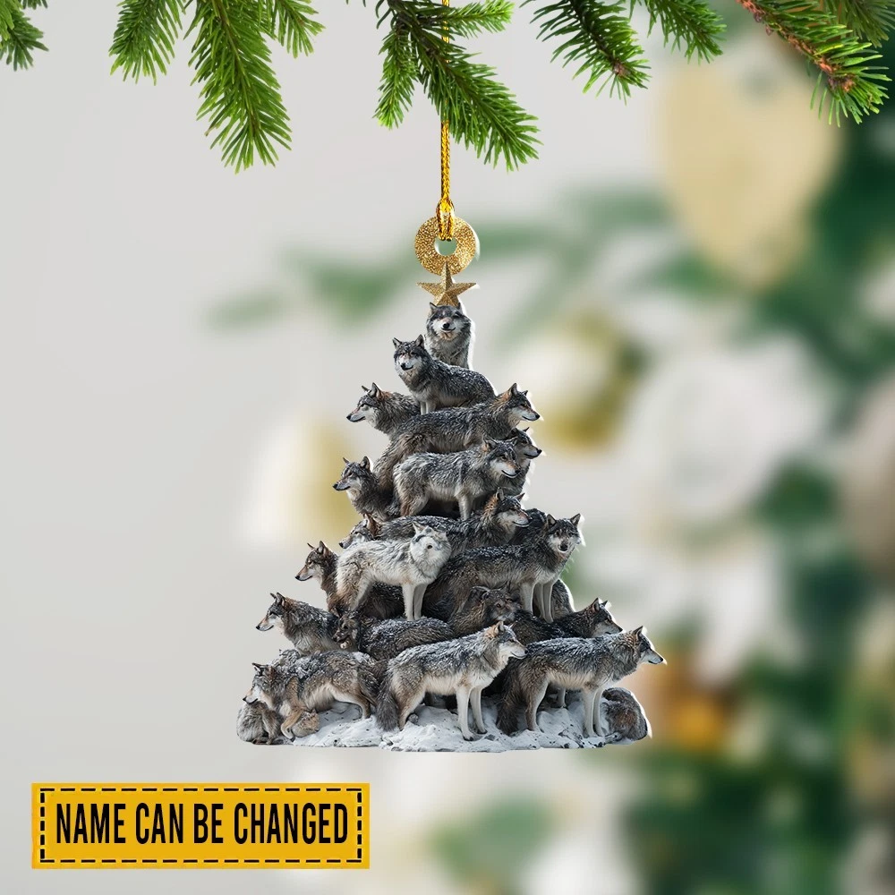 Wolf Christmas Ornament, Animal Christmas Tree Hanging Tree