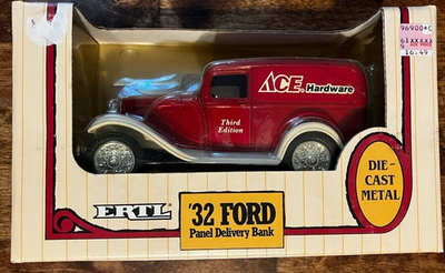 #ad #ad 1991 ERTL Ace Hardware 1932 Ford Panel Delivery Die Cast Bank 3rd Edition WA $24.99