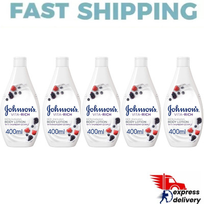 5X Johnson's Body Lotion - Vita-Rich, Replenishing Raspberry 400ml