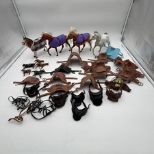 Vintage Tack Lot HORSES Bridles Saddles Marchon Empire Horse Toys Large Lot