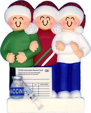 Together Again Family of 3 Personalized Christmas Ornament