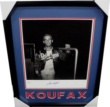 Sandy Koufax  Hand Signed Auto 16X20 Photo Framed Standing In Dugout JSA /32
