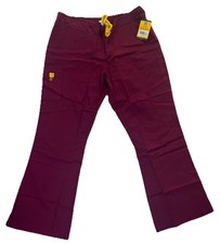 WonderWink Origins "Romeo" Flare Leg Cargo Scrub Pants Wine Size 2XL NEW