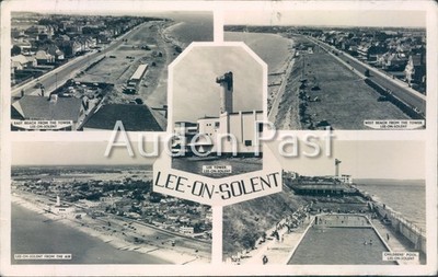 Lee-on-Solent Multi-View RPPC Postkarte - Turm, Strände, Pool, Antenne