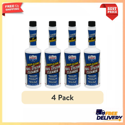 4 Pack Lucas Oil Deep Clean Fuel System Cleaner 16 oz Removes Carbon Build Up
