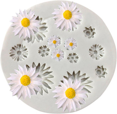 Graue süße Blumen-Silikonformen, Gänseblümchen-Form, Fondant, Süßigkeitenform, M