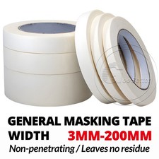 GENERAL MASKING TAPE 3MM-200MM X 15M/50M DIY CRAFT PAINTER EASY TEAR Fast White