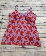 Ruby Ribbon Size 37 Diva Lace Cami Level 5 Shapewear V-Neck W/Lace Red Hibiscus