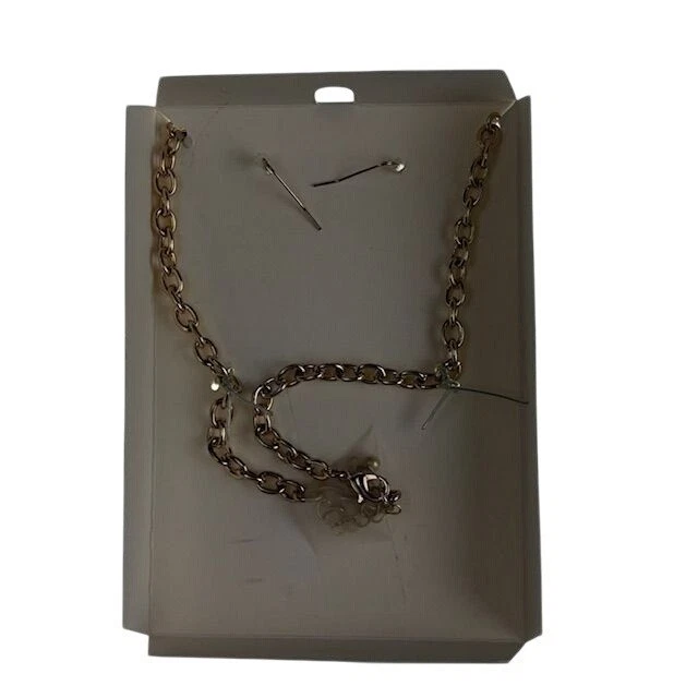 Juego de pendientes collar abulón chapado en oro caja de regalo colgantes hipoalergénicos Foto 3 de 3