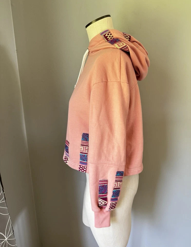 NTVES Mujer’s Sudadera con Capucha Rosa Pétalo Recortado Nativo Americano Hecha a Mano Sudadera con Capucha Talla S Foto 2 de 4