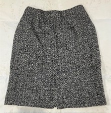 ANN TAYLOR Loft - Black White Wool/Nylon Pencil Skirt - Women's - Size 4P