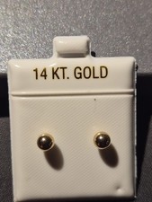 14K Gold Ball Stud Earrings   Classic Minimalist Design, Lightweight Shine.