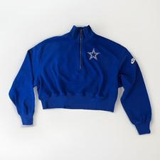 Nike Dallas Cowboys Women s Blue Quarter Zip Pullover Size M NFL Cotton Blend