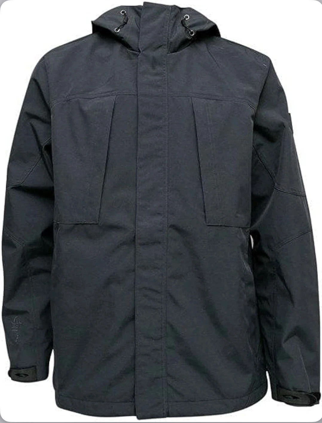 Reel Life Rain Outdoor Jacket Mens XL Grey Fishing 4 Large Pockets Full Zip Hood