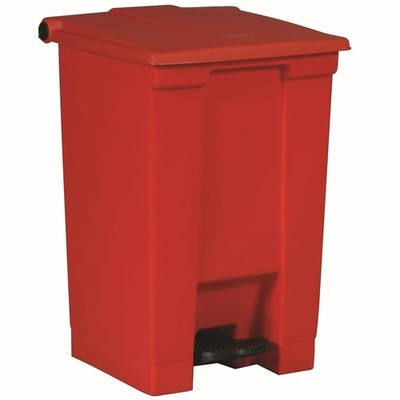 Legacy Step-On Trash Can/Container 12-Gallon Red Hands-Free Sanitary Use Garbage