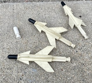 3 Vintage 1960s Deluxe Reading Operation Rocket Base Space Toy Original Missiles