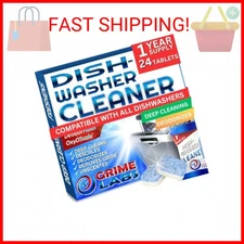 Dishwasher Cleaner Deodorizer Descaler Tablets, 24 pack Heavy Duty Deep Clean an