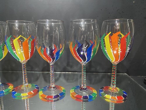 Set (6) Handbemalte Partybrille. "Stängel sind 6-seitig & mit Farbe gepunktet--7,0" - Bild 20 von 22