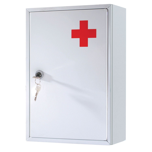 First Aid Wall Mount Locker Medical Box Lockable Case Container