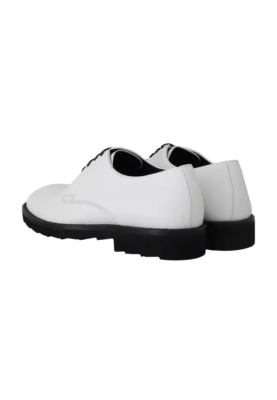 Dolce & Gabbana White Leather Derby Dress Formal Shoes-NWOT Dolce & Gabbana Polished Leather Derby Dress Shoes | Sendegaro main image 4