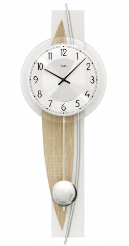 Modern wall clock with quartz movement from AMS AM W7455 NEW