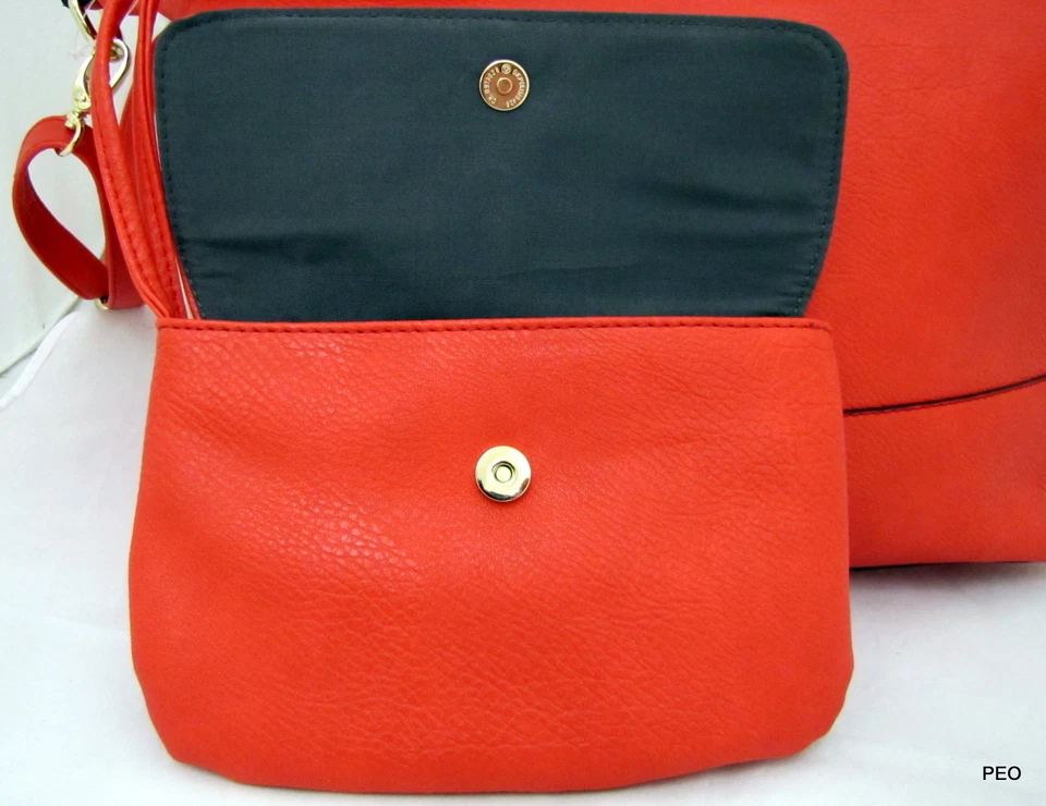 PERLINA Nueva York Rojo Bandolera Cartera Bolso de Mano Bufanda y Muñequera Nuevo Foto 4 de 4