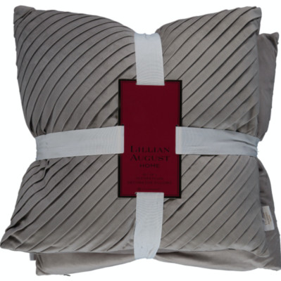 LILLIAN AUGUST graue Plisseekissen Paar 50 cm x 50 cm