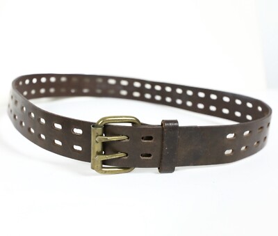 Genuine leather belt Maryk & Co brown bronze metal boho adjustable perforated Genuine leather belt Maryk & Co brown bronze metal boho  main image 2