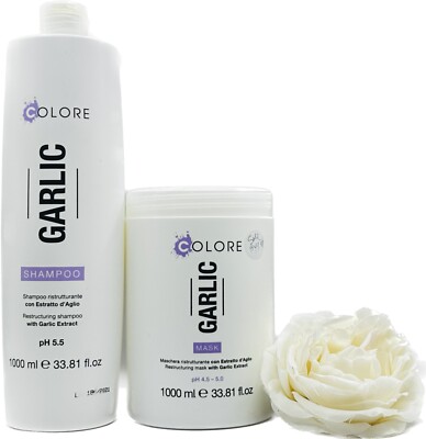 Compagnia del Colore Restructuring Shampoo & Mask With Garlic 33.8 Fl Oz